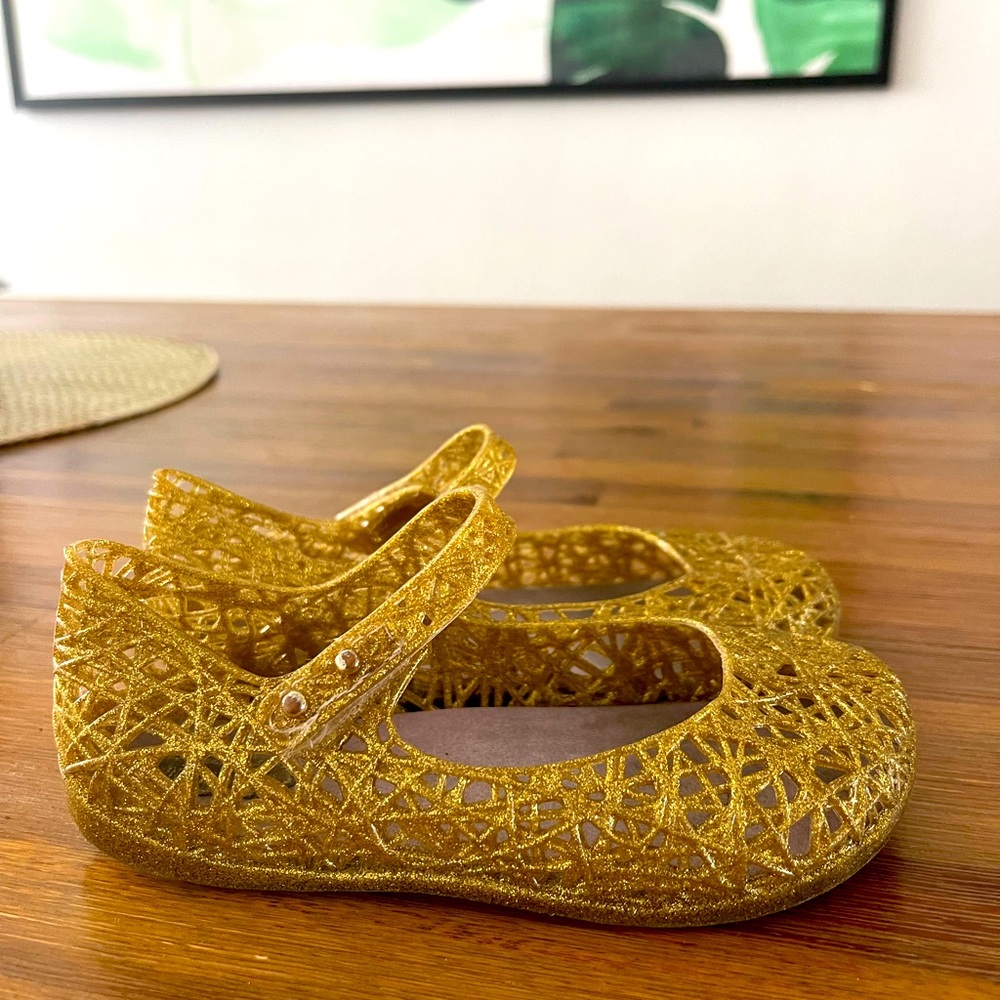 SOLD! Mini Melissa Gold Girls Shoes